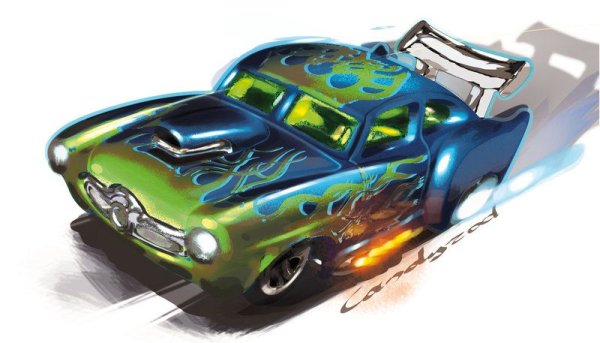 Машинки hot Wheels Art сбоку