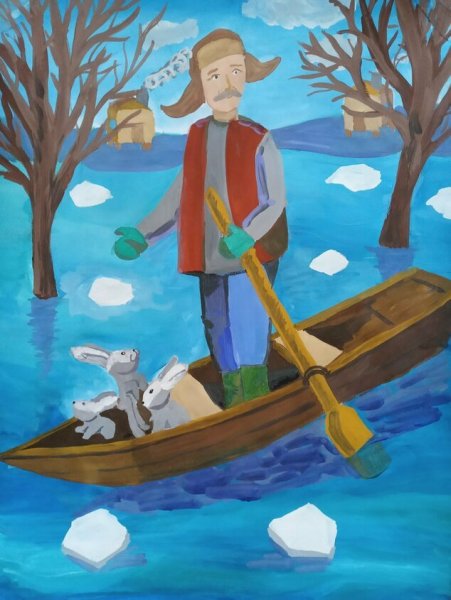 Дед Мазай и зайцы картина