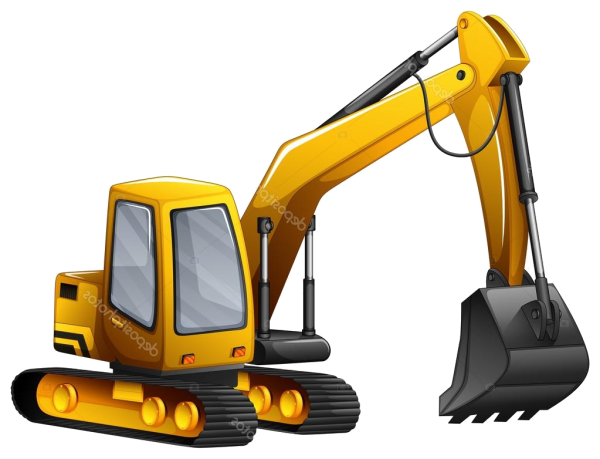 Экскаватор на белом фоне иллюстрация