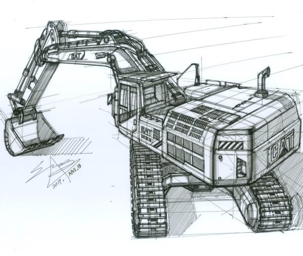 Эскиз экскаватора