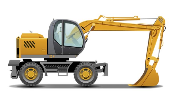 Экскаватор колесный сбоку