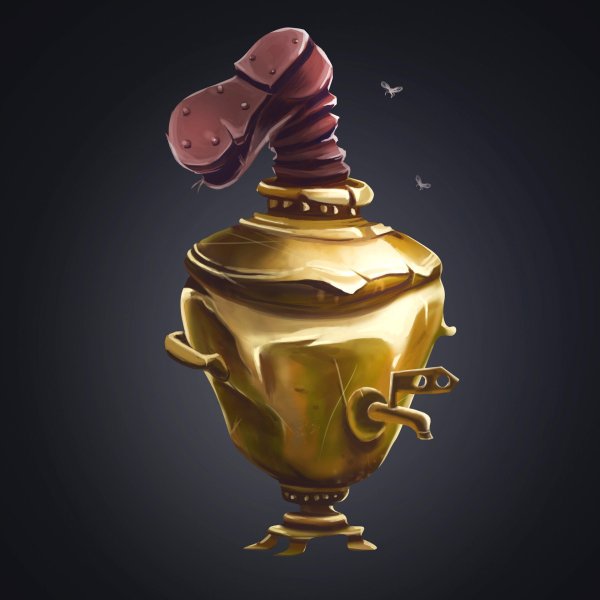 Самовар с сапогом