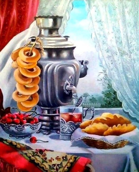 Чаепитие с самоваром