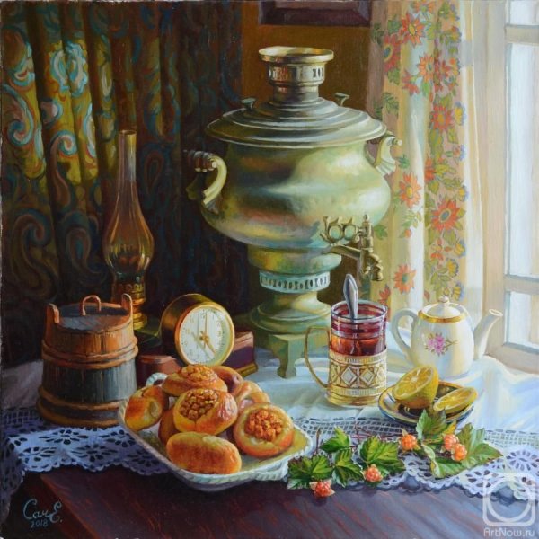 Художник Сергей Андрияка картины с самоваром