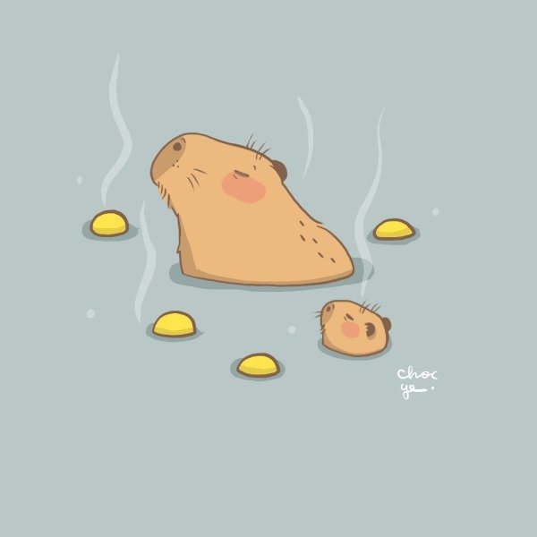 Капибара арт мультяшный