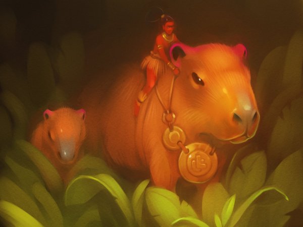 Капибара фэнтези арт