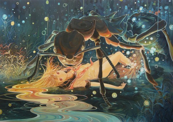 Девушка насекомое арт