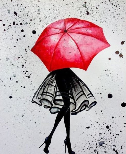 Женщина под зонтом