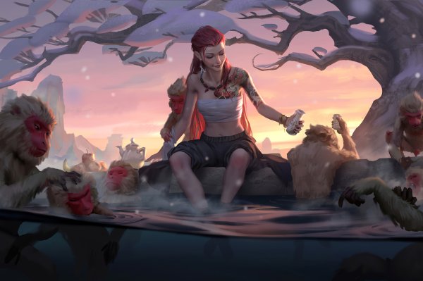 Аниме девушка обезьяна