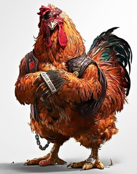 Смешная курица арт