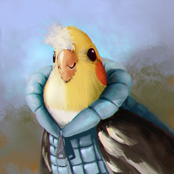 Человек попугай арт