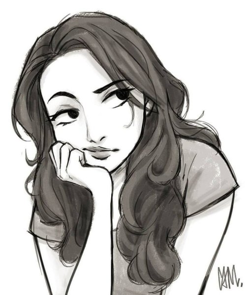 Рисунок девушки карандашом