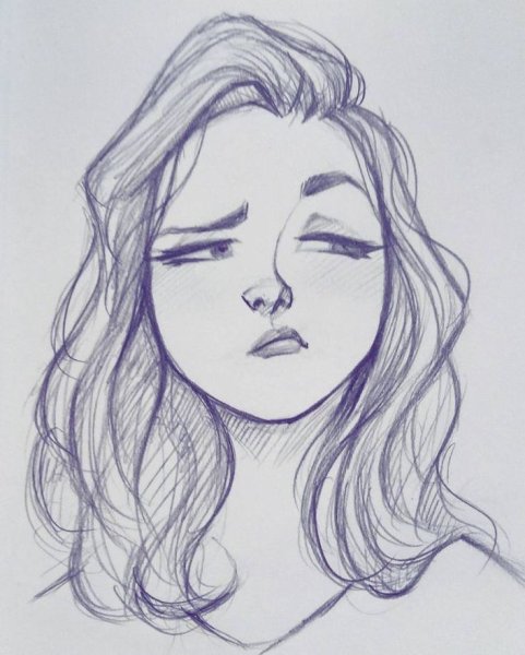 Рисунок девушки карандашом
