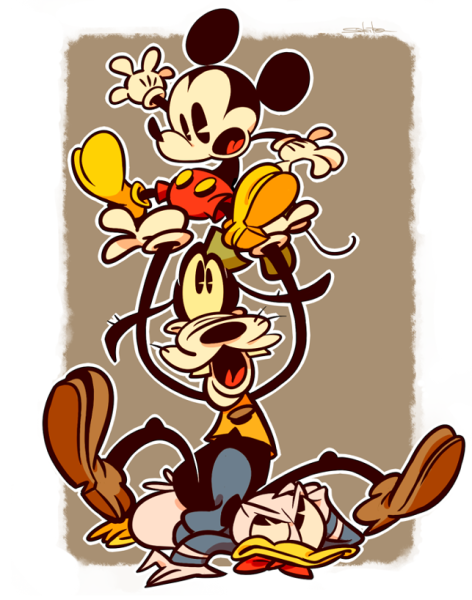 Микки Дональд Гуфи арт