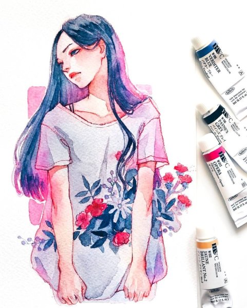 Рисунки маркерами лёгкие девочки