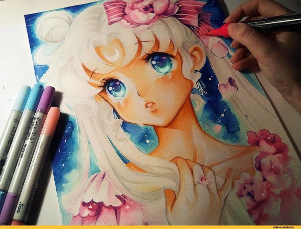 Аниме акварелью