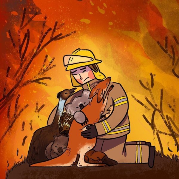 Пожар рисунок