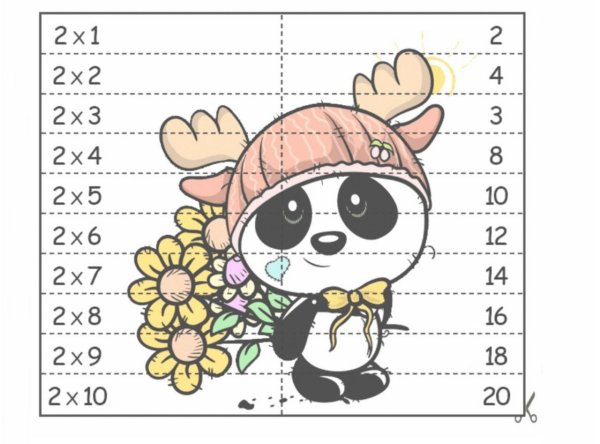 Математические пазлы таблица умножения