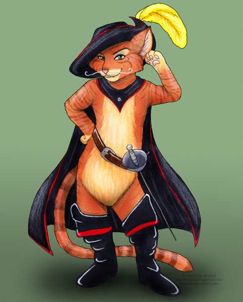 Кот в сапогах арт аниме