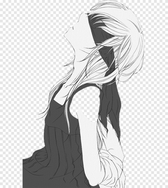 Девушка арт черно белый