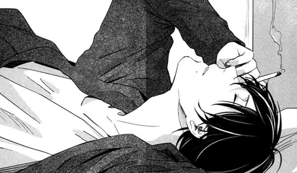 Аниме чб боль