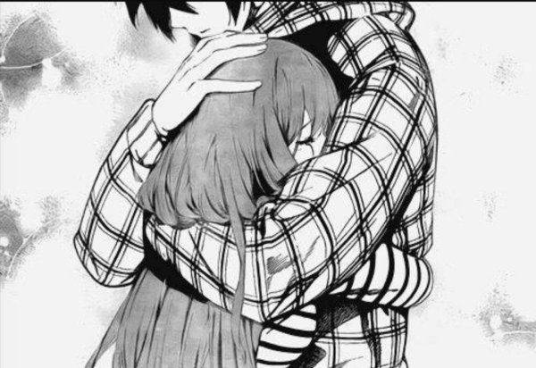 Грустные объятия аниме