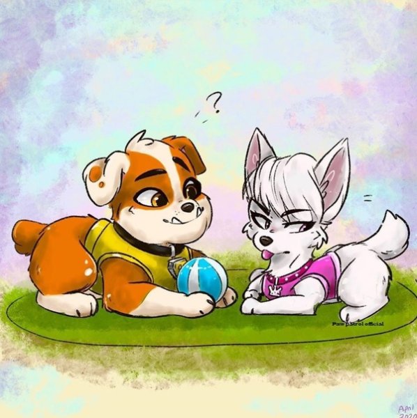 Щенячий патруль Рокки и Эверест любовь