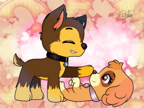 Щенячий патруль гонщик и Скай любовь