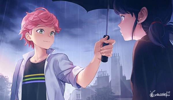 Маринетт и Адриан аниме