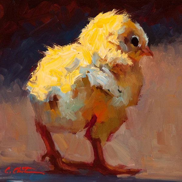 Цыплята живопись маслом