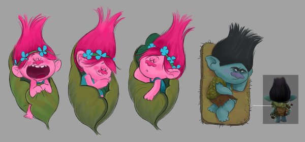 Тролли Розочка и Цветан любовь