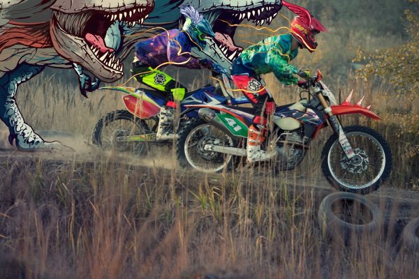 Кроссовый мотоцикл арт