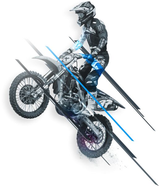 Кроссовый мотоцикл на белом фоне