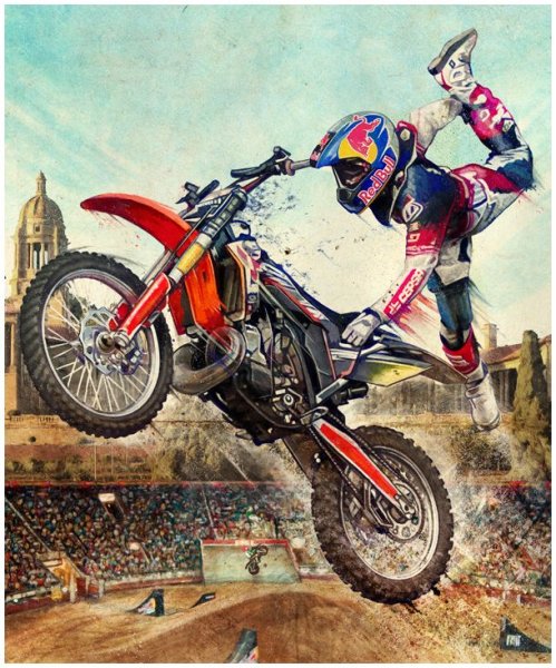 Кроссовый мотоцикл картина