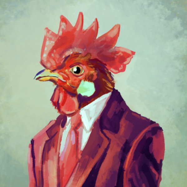 Смешная курица арт