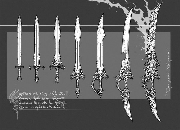 Концепт арт оружия ближнего боя