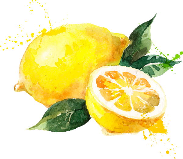 Акварельные фрукты лимон