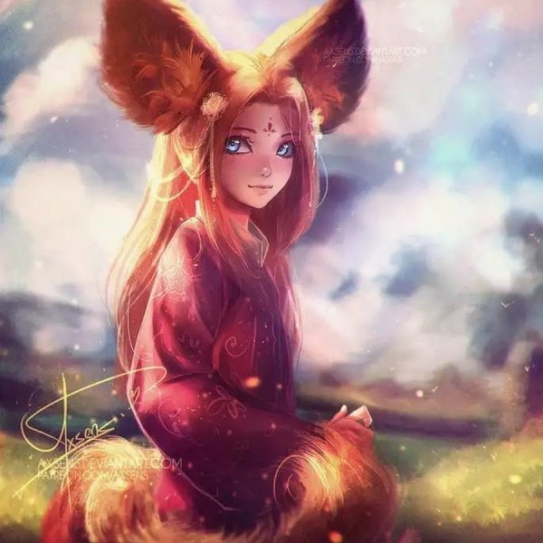 Девушка лисица фэнтези