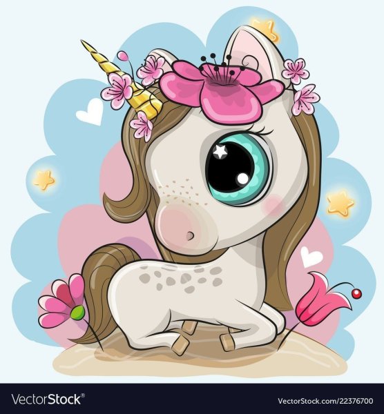 Единорожка с цветами