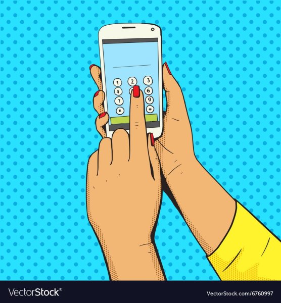 Смартфон в стиле поп-арт