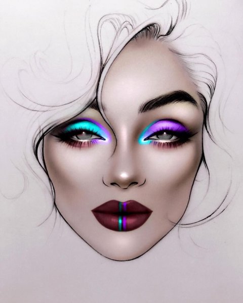 Современный макияж с рисунком