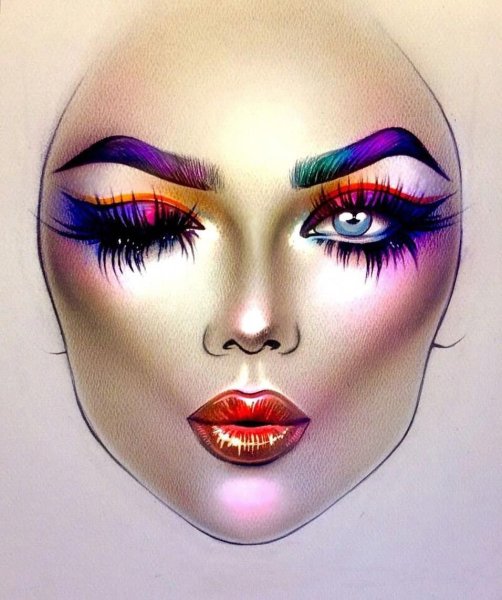 Фантазийный макияж эскиз