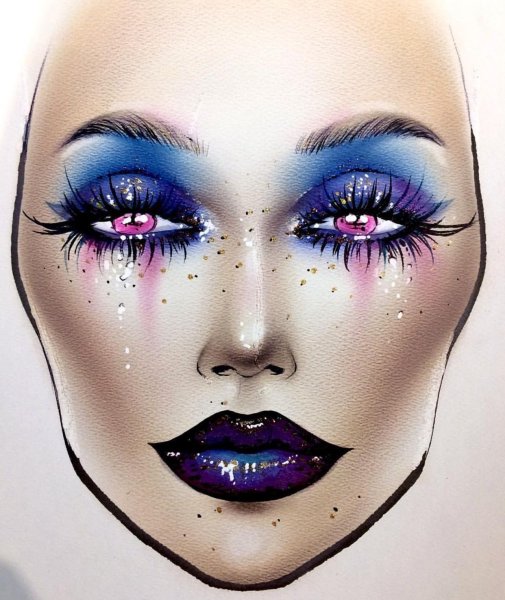 Фантазийный макияж эскиз
