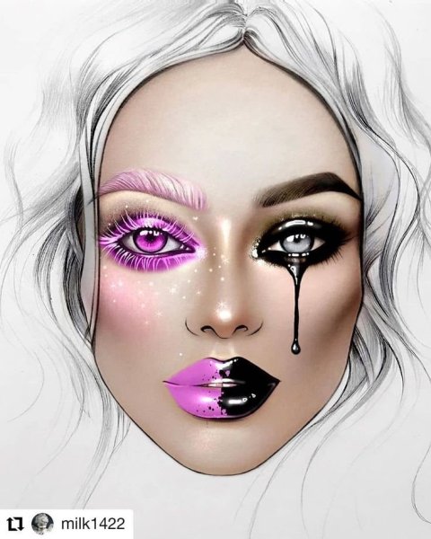 Макияж вектор силуэт