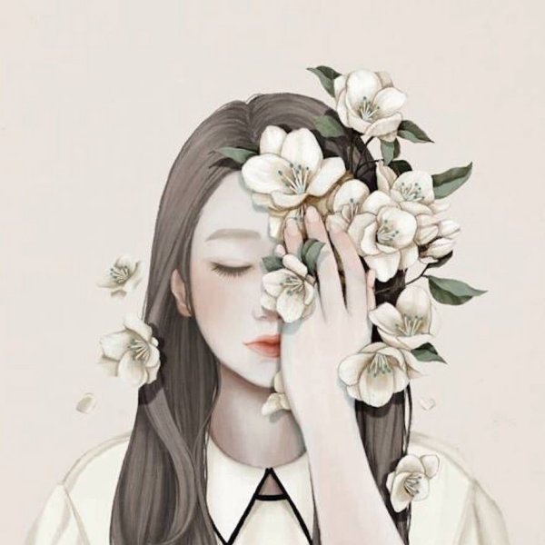 Девушка с закрытыми глазами рисунок