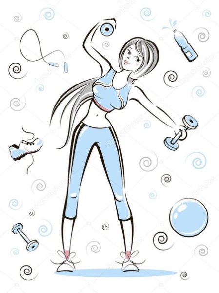 Здоровая девушка рисунок