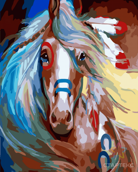 Лошадь акрилом на холсте