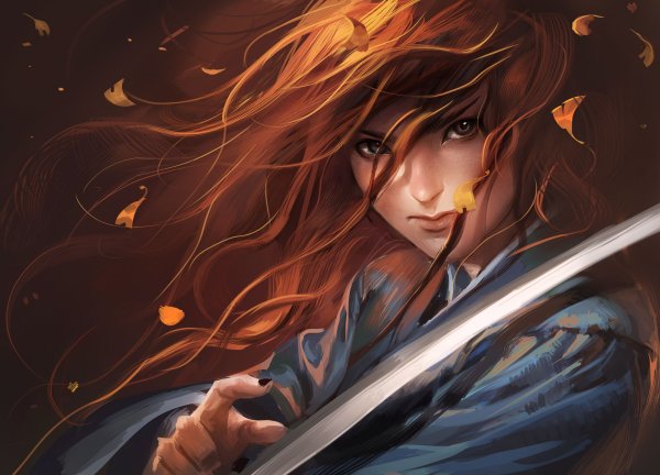 Девушка с мечом арт