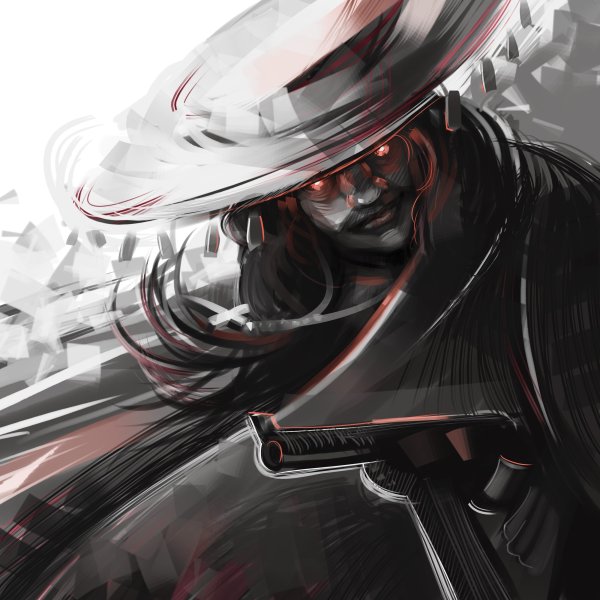 Мужчина в шляпе арт