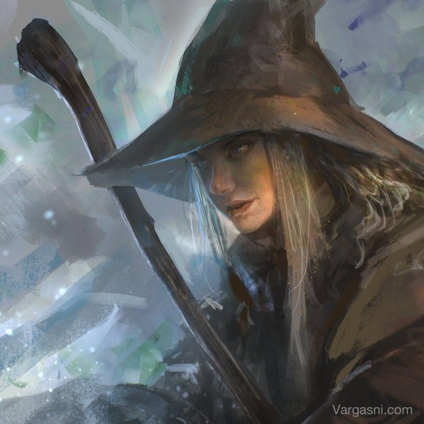 Девушка маг с посохом